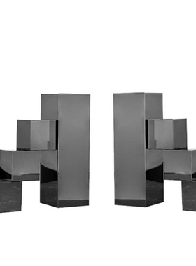 北欧现代简约阶梯水晶书档书立摆件 书房玄关卧室样板间轻奢饰品