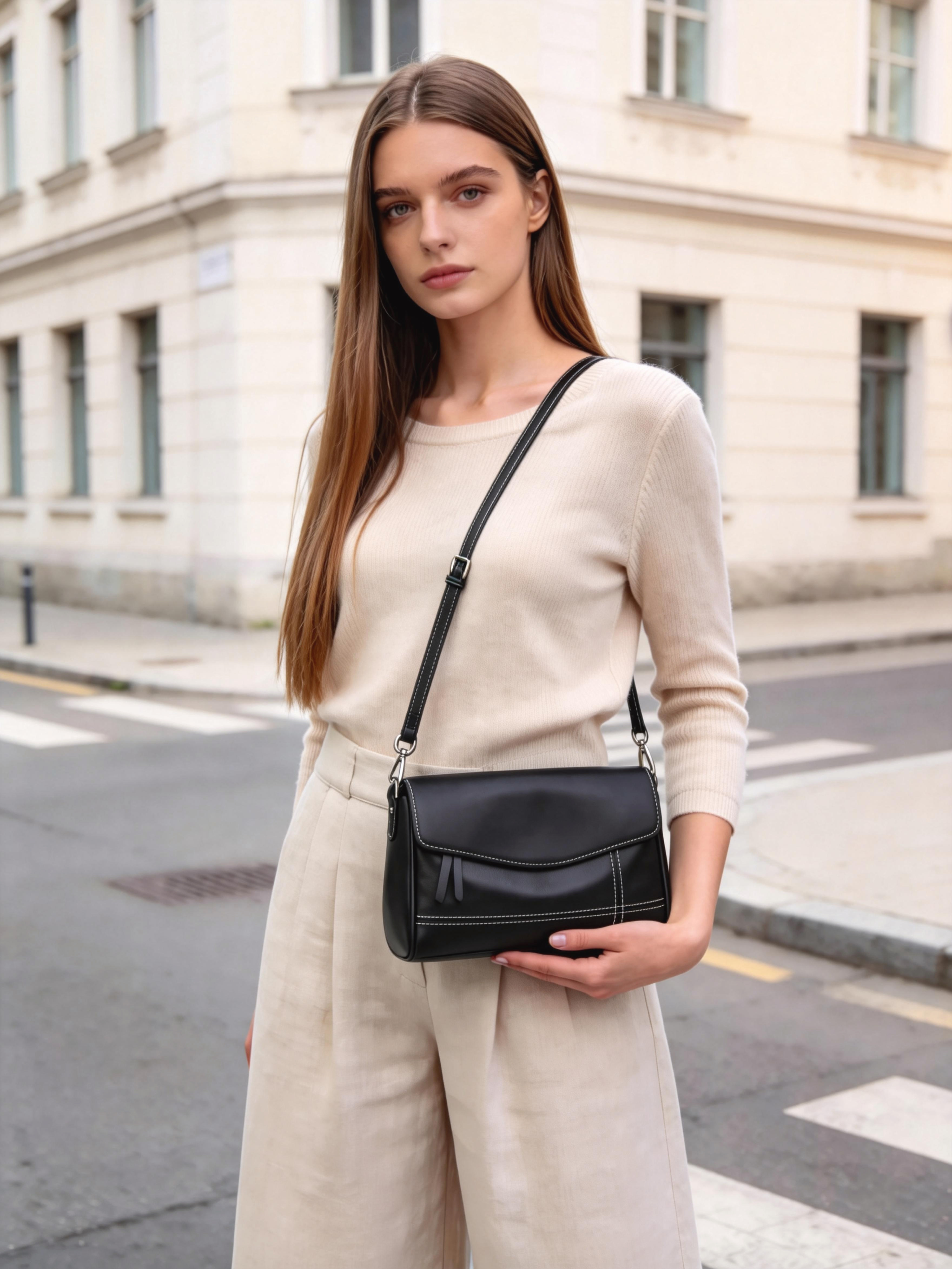 Bancos Women's 26 New Elegant Pillow Mom Bag, High-End Middle-Aged Shoulder Crossbody Small Square Underarm Bag - Thumbnail 2