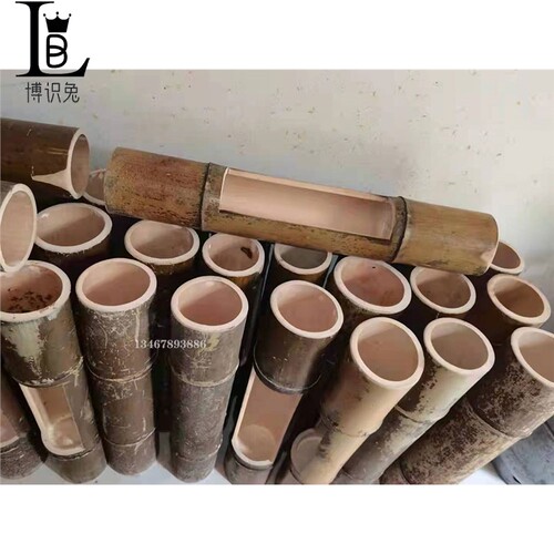 竹筒花盆吊天然草默认防腐