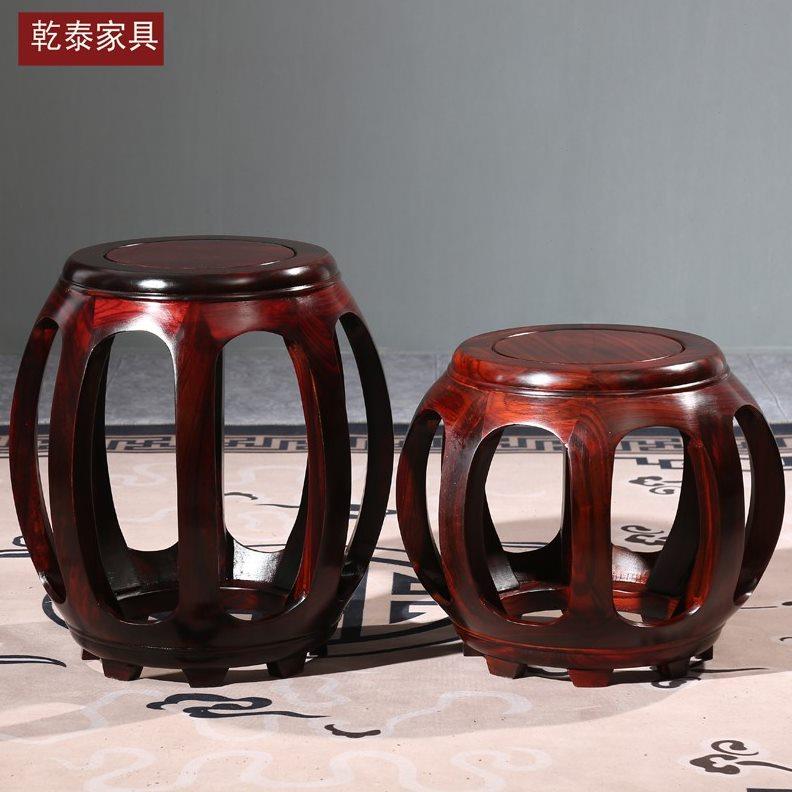 东阳红木家具印尼黑酸枝鼓凳小方凳阔叶黄檀矮凳四方凳换鞋凳子