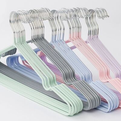 家用加粗无痕防滑浸塑凹槽衣架