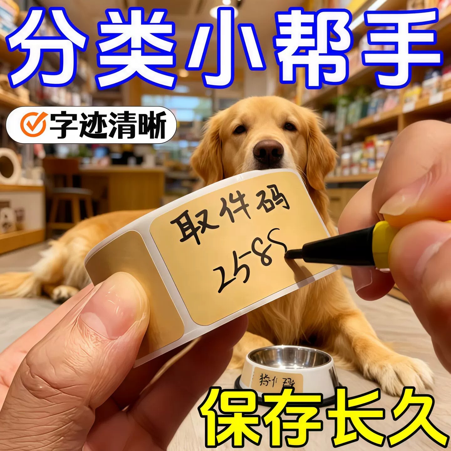 不干胶牛皮纸封口贴防水空白标签贴纸自粘口取纸可手写文字备注贴