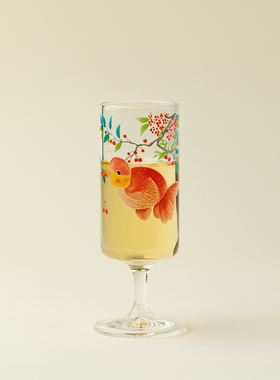 繁野  樱桃兰寿耐热玻璃冷萃酒杯高脚杯高档高硼硅主人杯茶水杯子