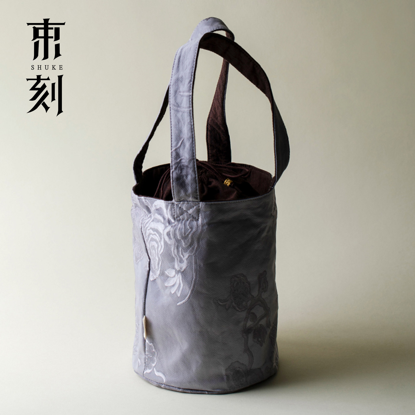 繁野 中古风香云纱水桶包包禅意紫嫣手提包小众女士斜跨手拎包