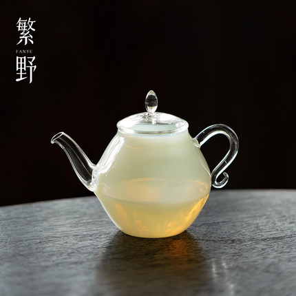 繁野高端冰玉玻璃小茶壶日式手作高硼硅泡茶壶原创功夫茶具小单壶