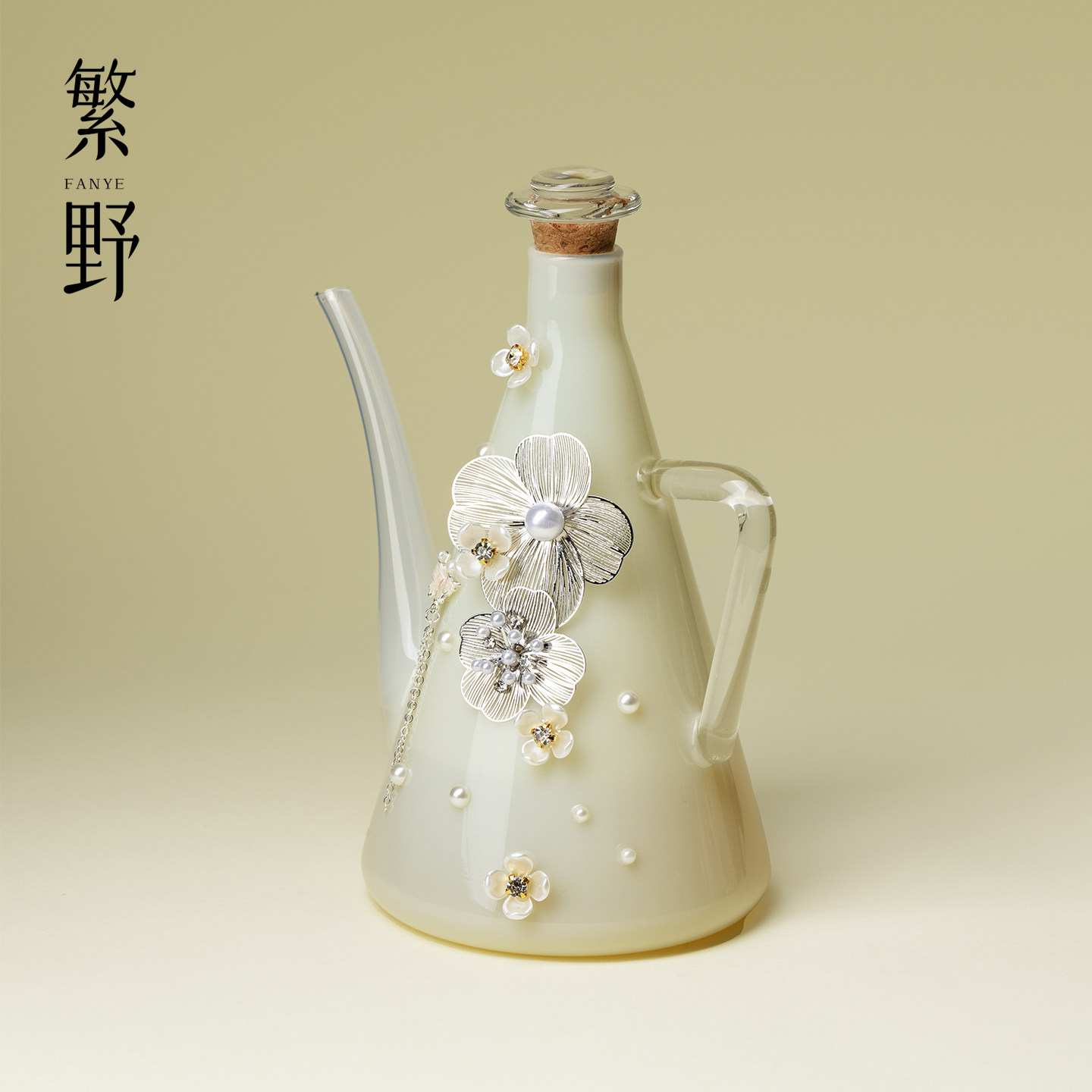 繁野冰玉玻璃花萦冷泡壶手工原创小众冷萃壶家用多功能分享壶酒壶