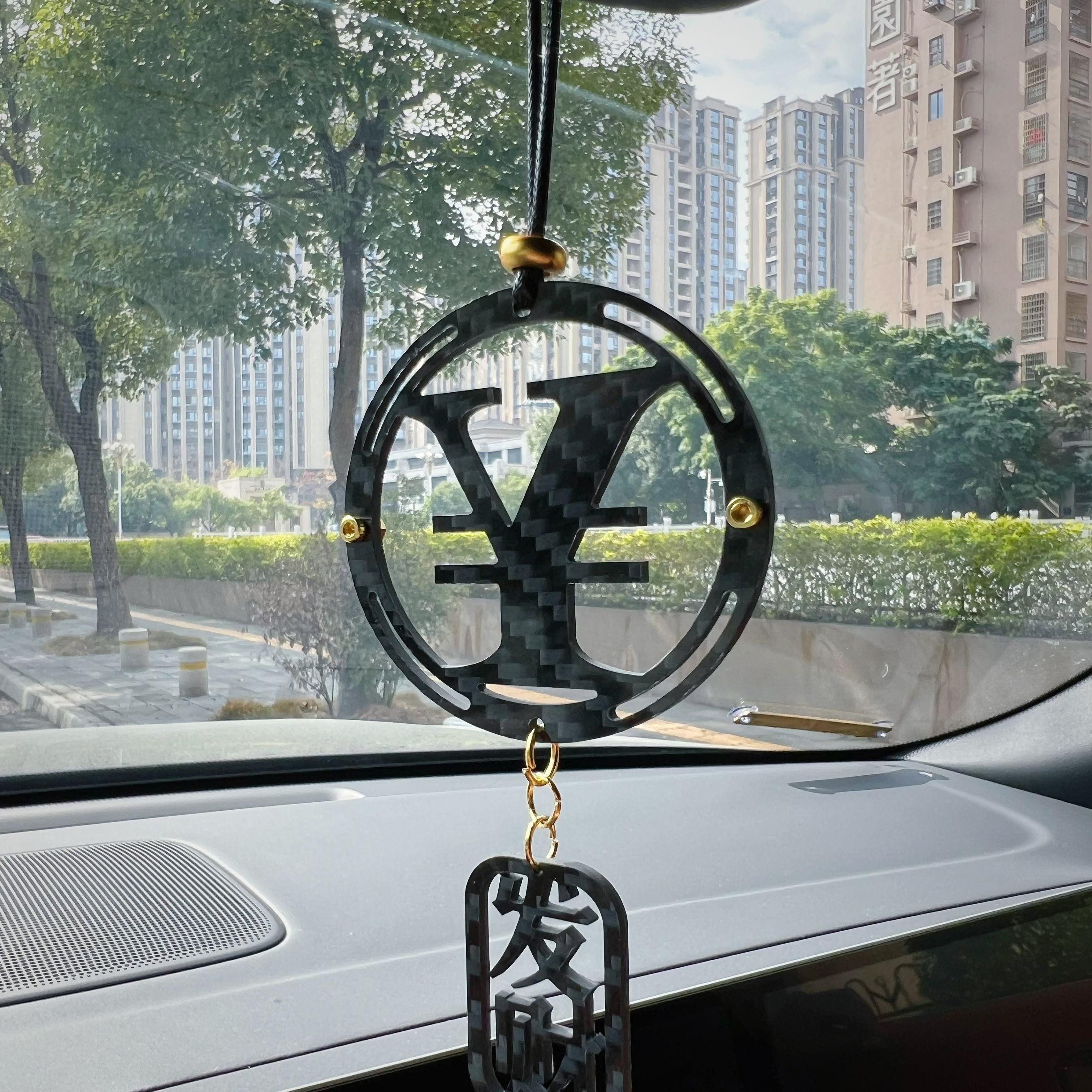 真碳纤维金币羊汽车钥匙扣挂件