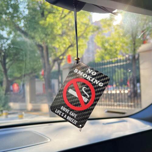 真碳纤维 禁止吸烟/喝酒/超速/飙车汽车挂件后视镜钥匙扣高级礼物