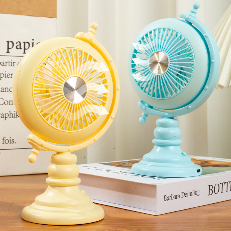 2025新款地球仪台式风扇礼品学生usb充电桌面夜灯小风扇,生活电器,台灯风扇/照明风扇,淘宝优惠券,粉丝福利购,淘宝优惠卷