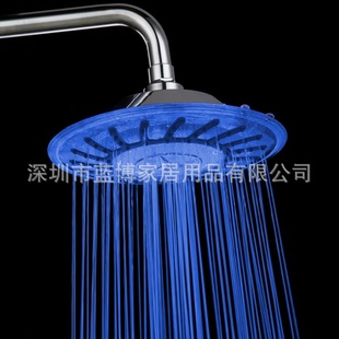 LED顶喷 温控三色感温变色 七彩自变色发光8寸圆形淋浴头 8030