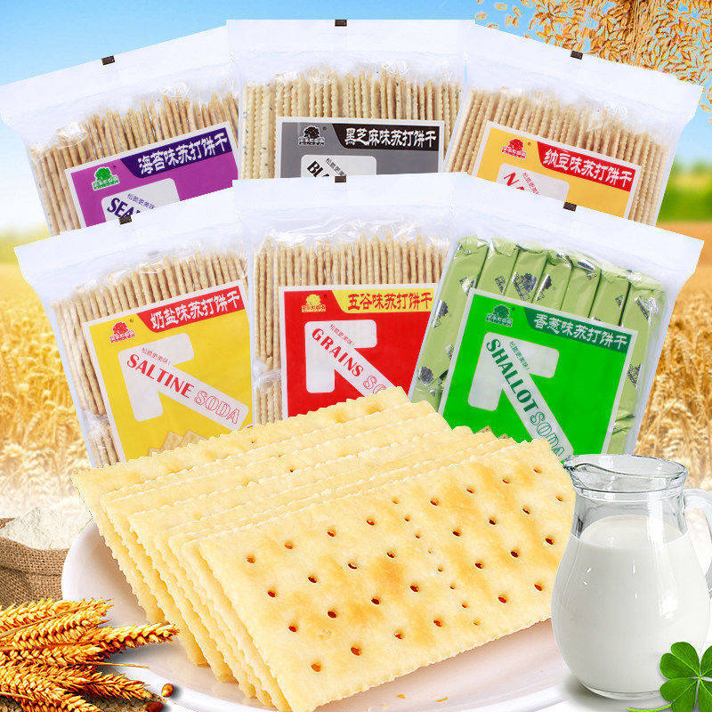 果子町园道苏打饼干360g菓子町咸味梳打代餐饼干办公室零食品