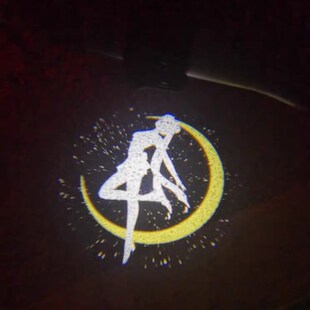 迎宾灯车门氛围灯下车投影免接线自动美少女卡通可爱汽车装饰用品