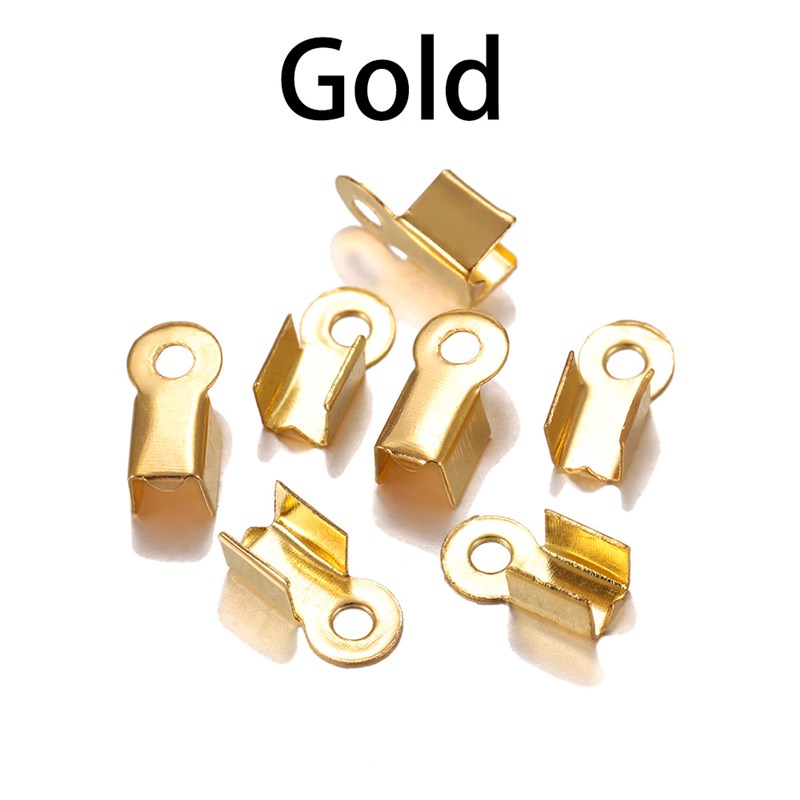 新品200pcs/lot Cove Clasps Cord End Caps String Ribbon Leath