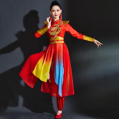 极速打鼓演出服女新款钱鼓舞威风锣鼓演出服大鼓中国鼓腰鼓开场舞