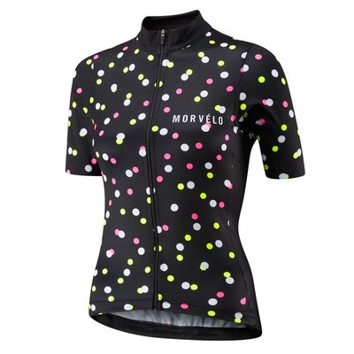 Morvelo Womens girls Summer Short Sleeve Cycling Jersey Bic