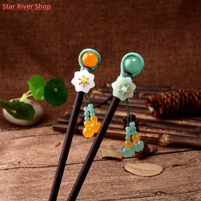 新品New Handmade Luxury Flower Hairpins Hair Sticks Vintage