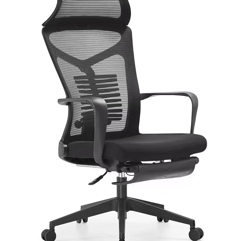 平躺办公椅午休带脚踏躺椅职员电脑椅网布舒适升降护腰透气转椅