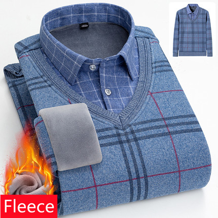 High Quality Men's Winter Fleece Warm Pullover Classic B