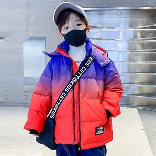 中大童大红色羽绒服男童白鸭绒中长款外套12-13岁男孩本命年棉服