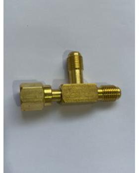 R134AR22R407R600制冷加氟铜转换接头三通转换接头制冷剂连接配件