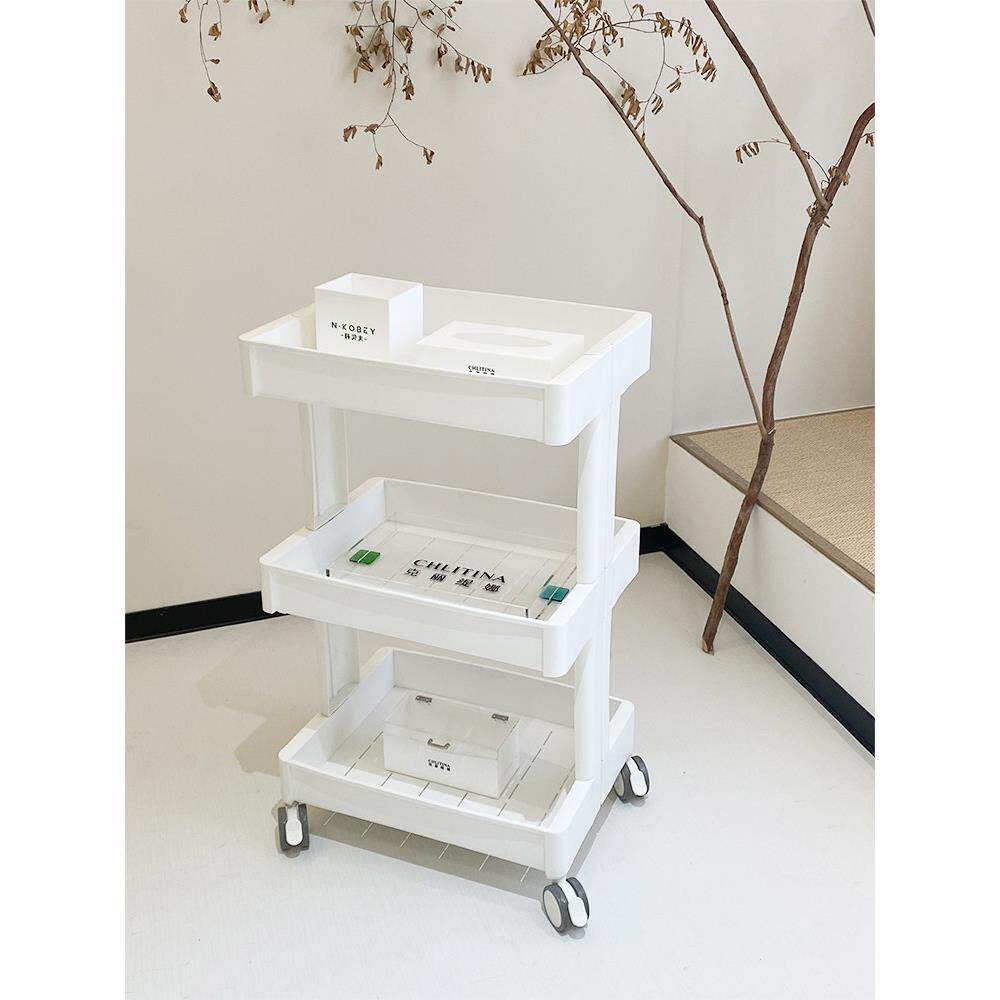 美容院小推车置物架ABS塑料多功能纹绣美发美甲SPA仪器收纳工具车