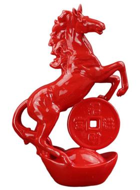 红色陶瓷骏马摆件招财领导办公室装饰高档公司开业送礼品高档礼物