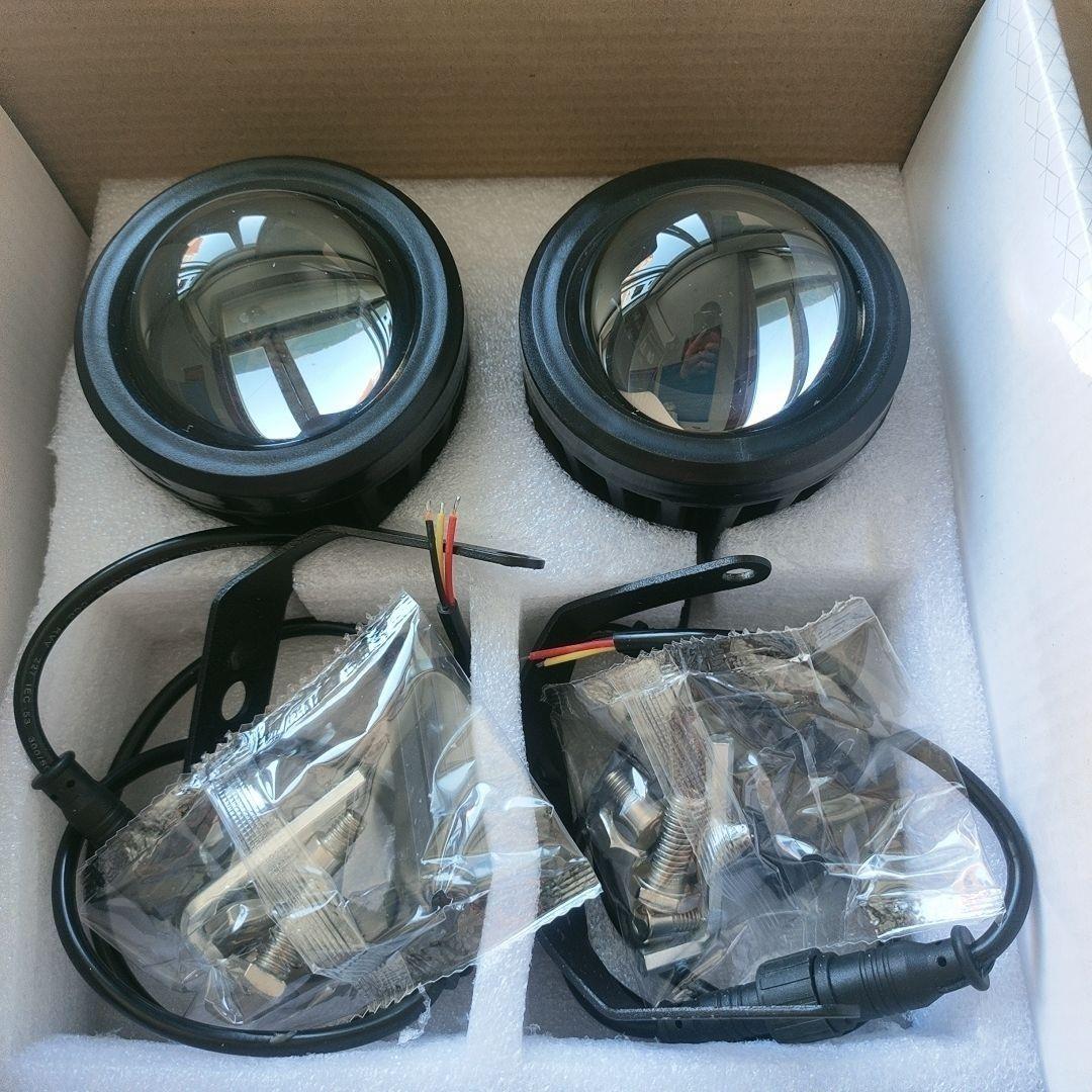 汽车LED激光炮中网雾灯前杠外置远光炮聚光透镜车顶远近一体射灯