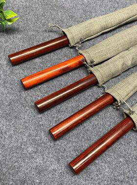 小叶紫檀太极棍把玩棍防身短棍武术棍锻炼身体紫檀木圆棒实木棍子