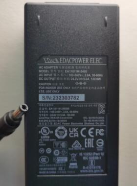 EDAC电源配接器电源供应器EA11011M-2400翌胜24.0V5.0A 120W带灯
