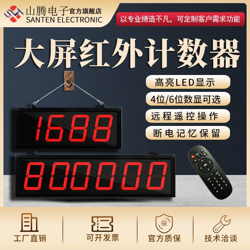 SANTEN大屏幕红外线计数器自动感应输送带装车点包智能工业记数器