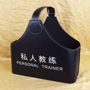 健身房私人教练篮挎包工具篮增强版个人训练班篮多功能收纳篮皮革