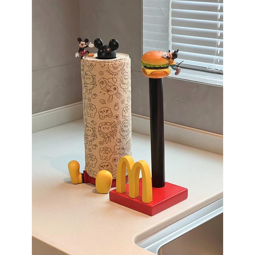 麦当劳厨房纸巾架子置物架可爱麦门好物高颜值卷纸架立式家居