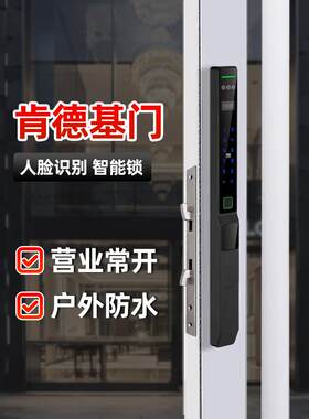 3D人脸识别肯德基智能锁户外防水庭院指纹密码断桥铝地板弹簧玻璃