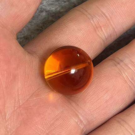 收藏9a级天然巴西黄水晶暴力黄单珠diy手串配珠多宝手链散珠配饰