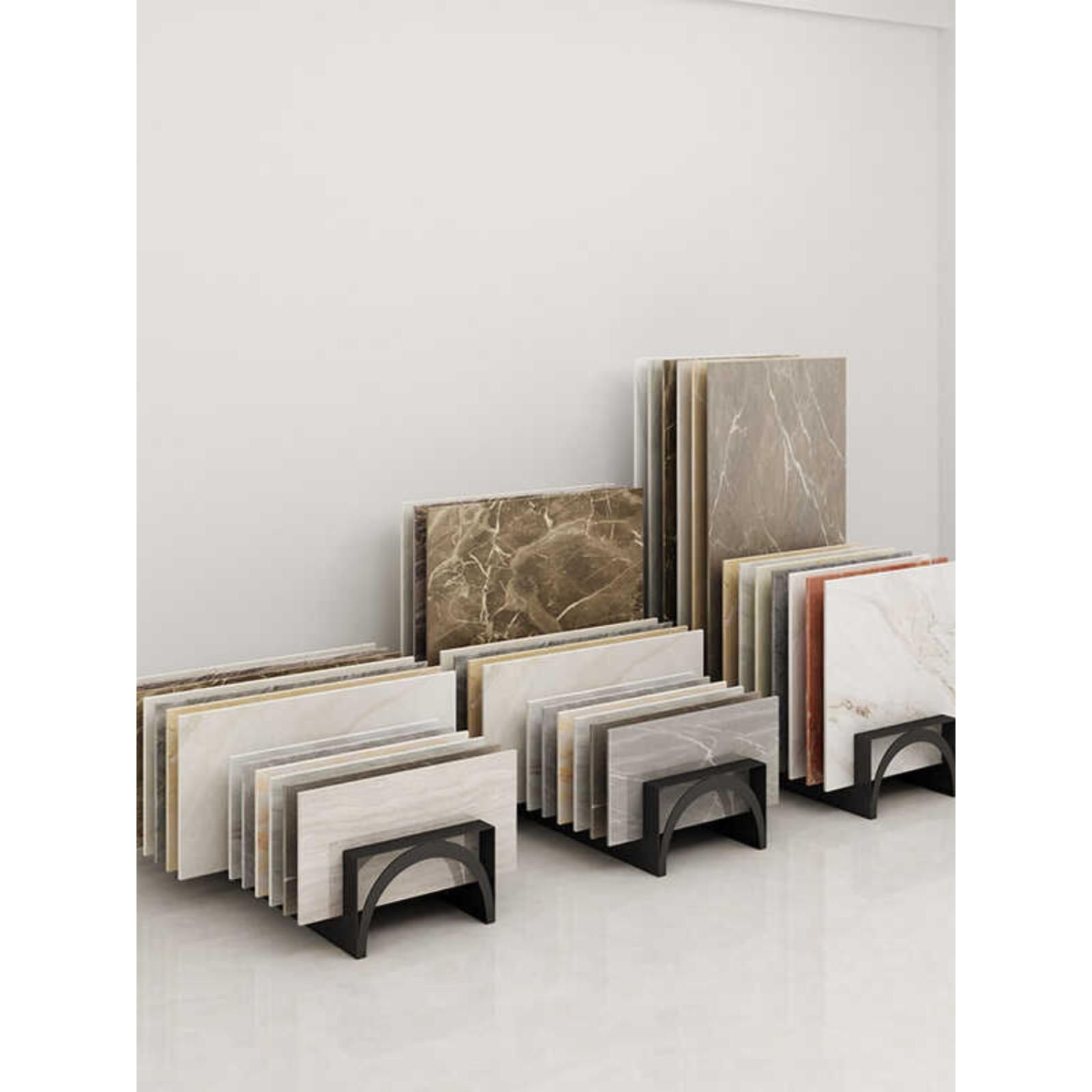 瓷砖店展示架木地板展架立式石材样品插架大理石色板架子地砖货架