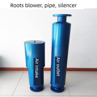 三叶片罗茨鼓风机进风口滤芯出风口消声器法兰管道消声器空气降噪