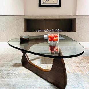 北欧覆古中古客厅轻奢vintage极简约现代野口勇玻璃茶几沙发桌子