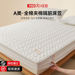 红豆A类100全棉纯棉床笠夹棉床垫保护罩床套罩2025新款 通用3 四季