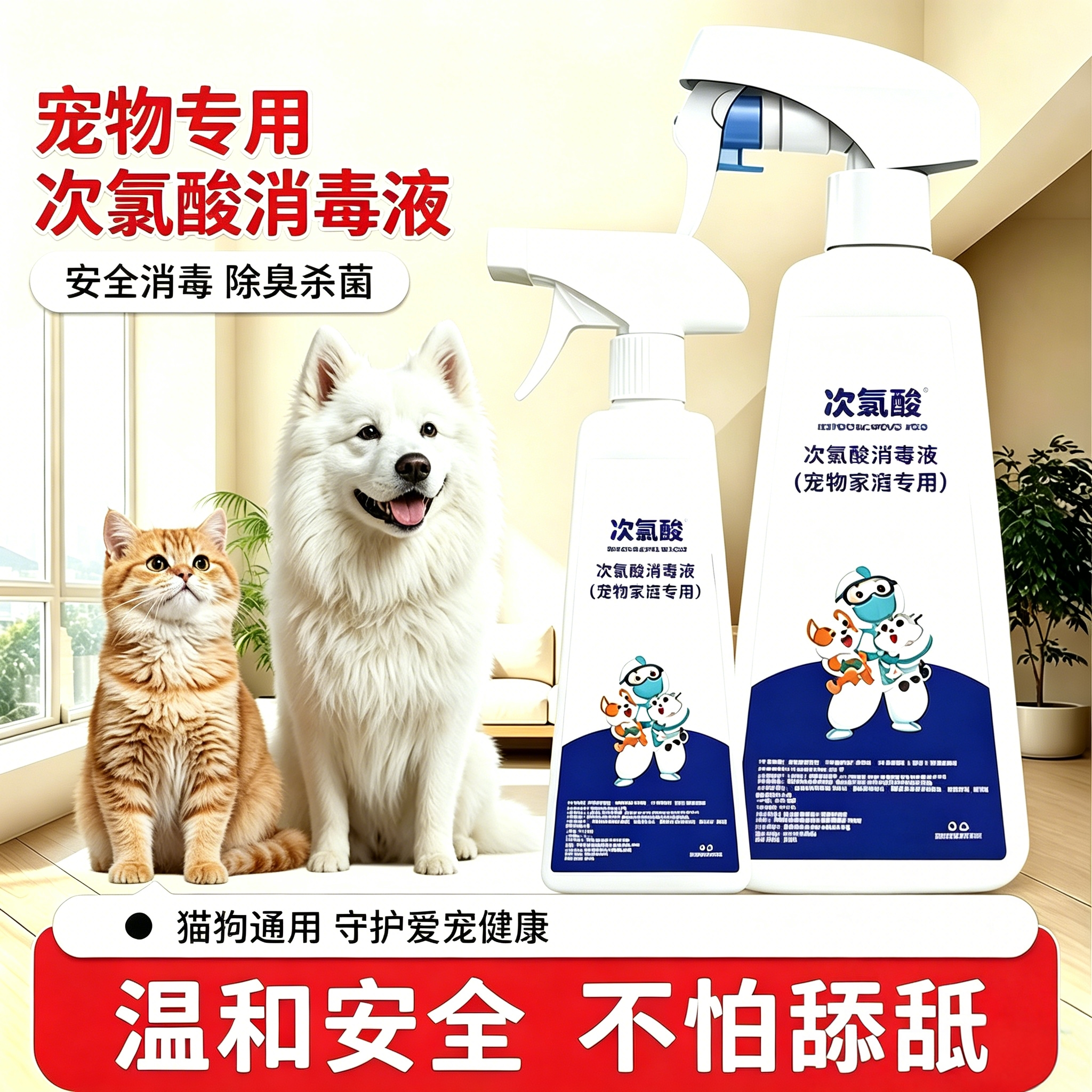 次氯酸宠物消毒液家用室内杀菌
