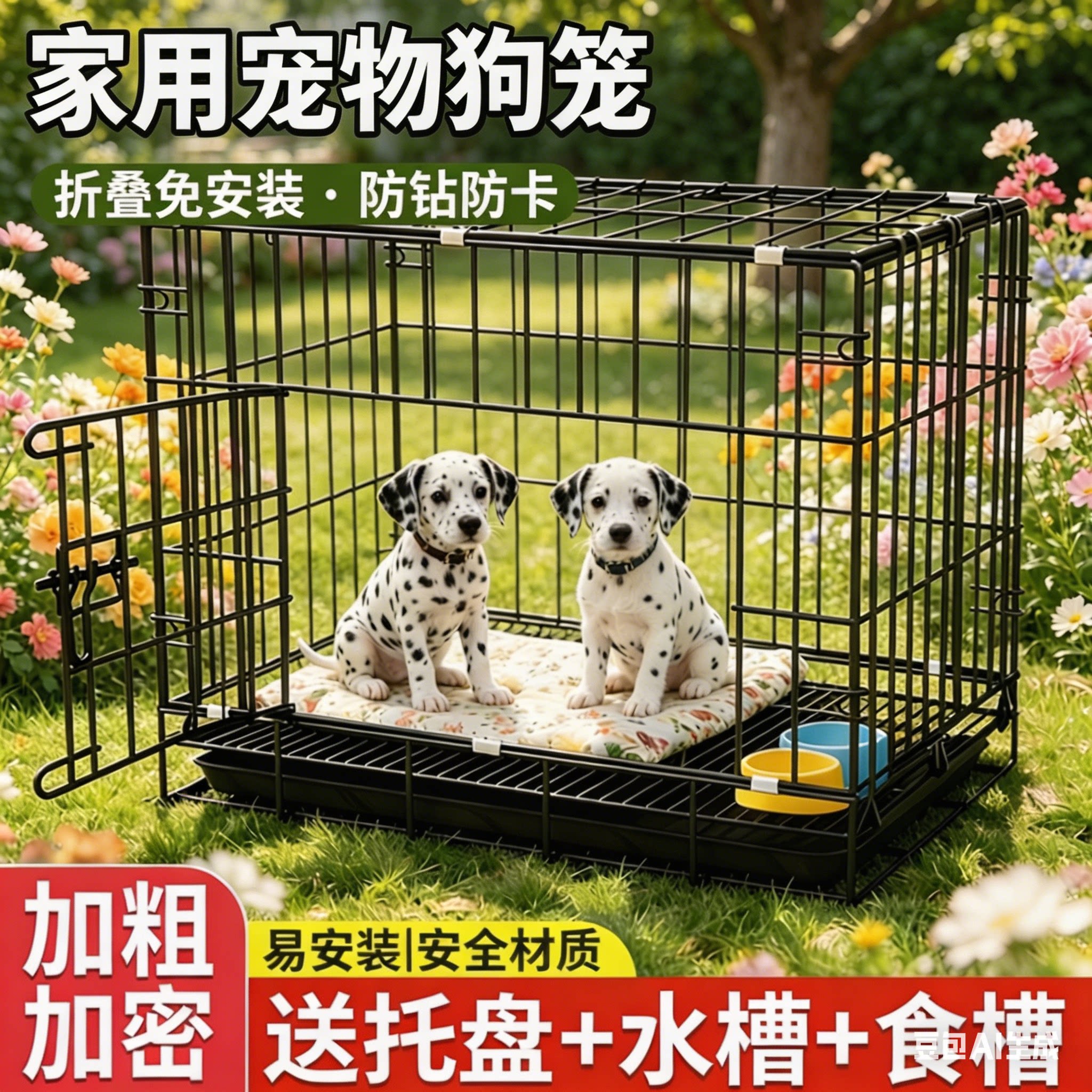 狗狗笼子小中大型犬宠物家用室内专用围栏狗窝别墅新型可折叠卡口