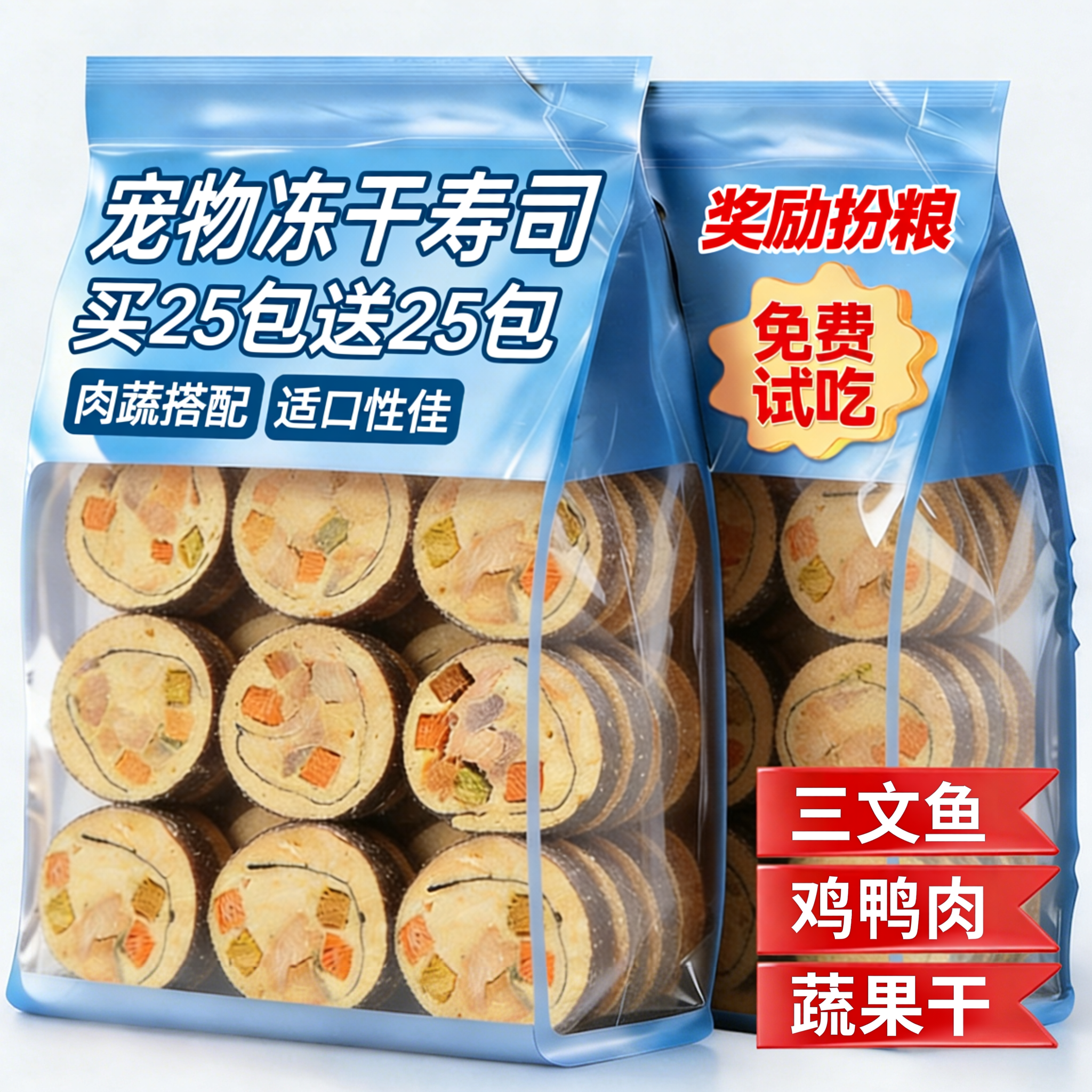 宠物零食！冻干寿司扮粮训练奖励