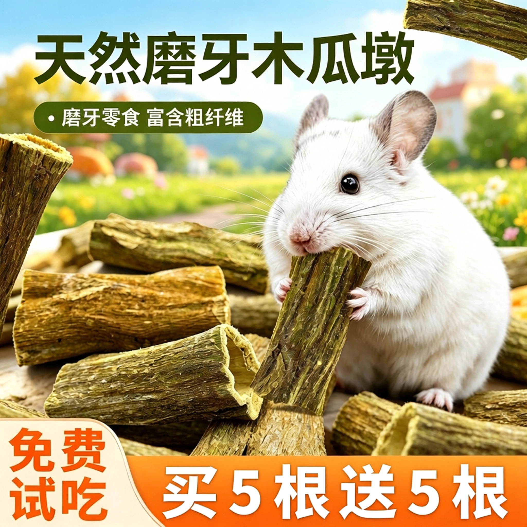 仓鼠磨牙棒【天然木瓜墩】零食