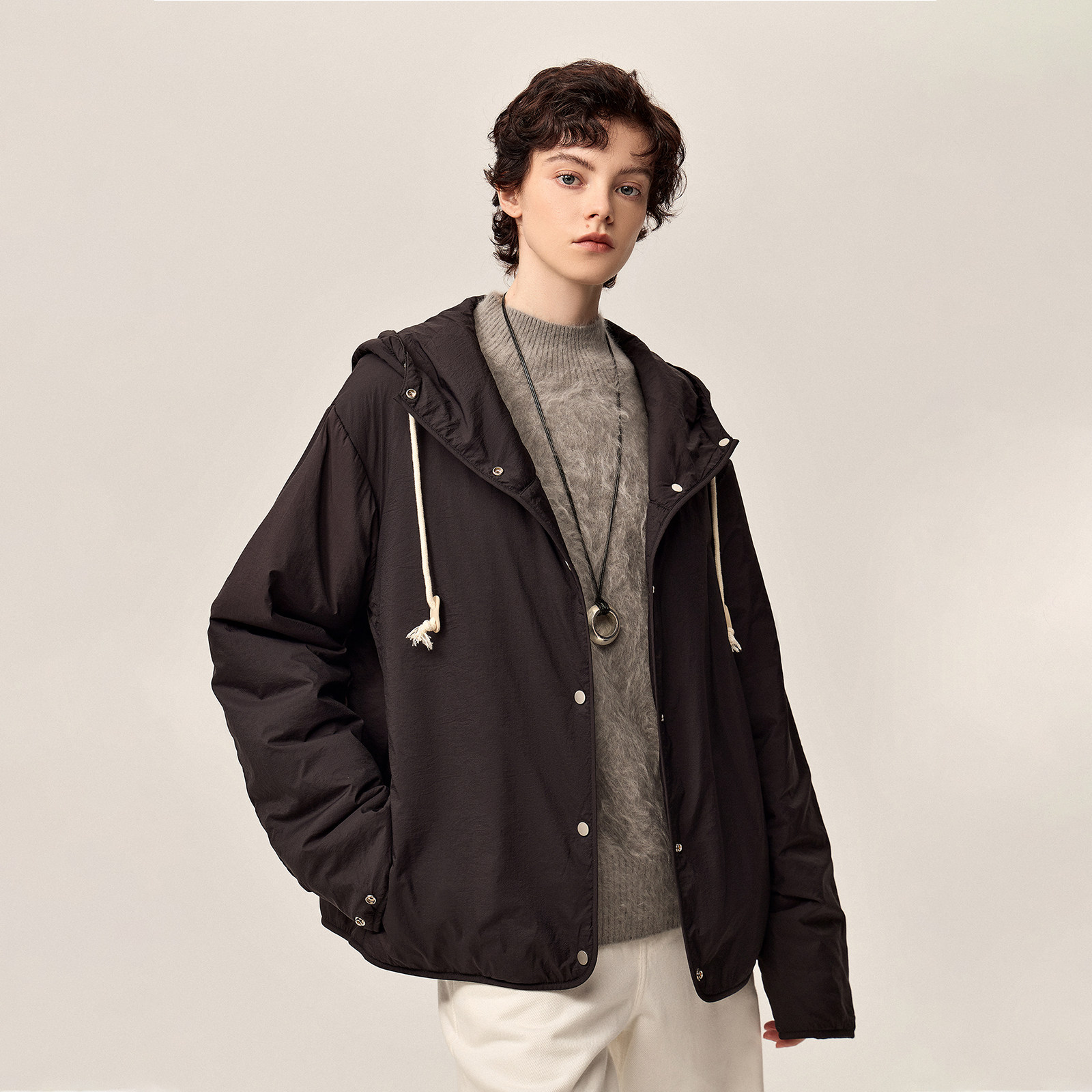 华吉言【暗号】百搭连帽短款休闲宽松夹克女秋冬轻盈保暖棉服外套,女装/女士精品,棉衣/棉服,淘宝优惠券,粉丝福利购,淘宝优惠卷