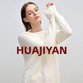 针织衫 100精梳纯棉肌理感马鞍肩圆领毛衣长袖 上衣 奶糖 华吉言