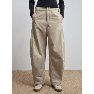 阔腿弯刀裤 华吉言 休闲裤 长绒棉高支高密斜纹立裁工装 女 咖啡岛