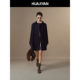 100羊毛立绒娃娃领双排扣A字中长款 华吉言 罗马假日 双面呢大衣