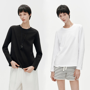 打底衫 华吉言HUAJIYAN T恤女春季 新疆长绒棉圆领宽松长袖 棉绒T