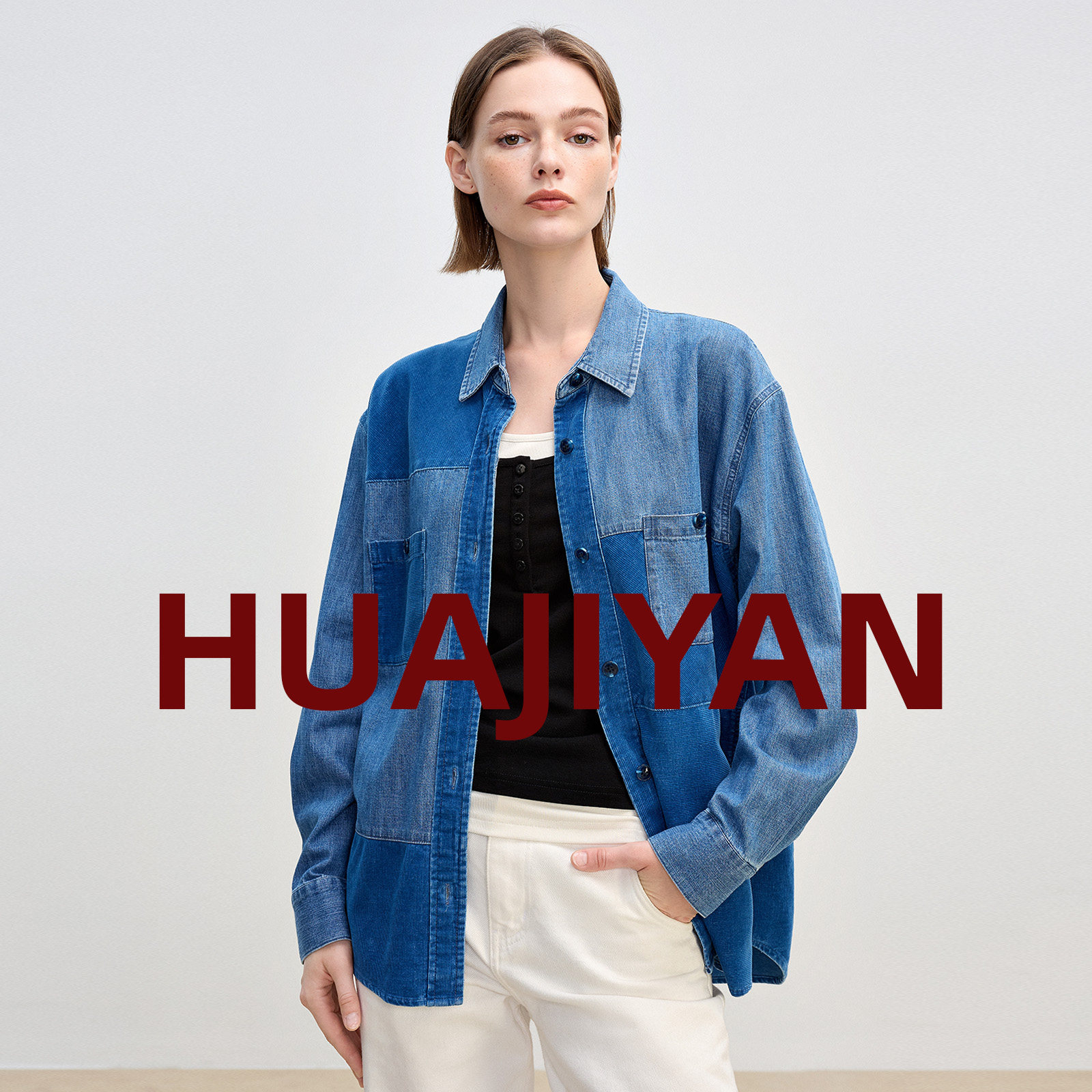 华吉言【记忆碎片】拼布工艺肤轻薄挺括感拼接设计款衬衫,女装/女士精品,衬衫,淘宝优惠券,粉丝福利购,淘宝优惠卷