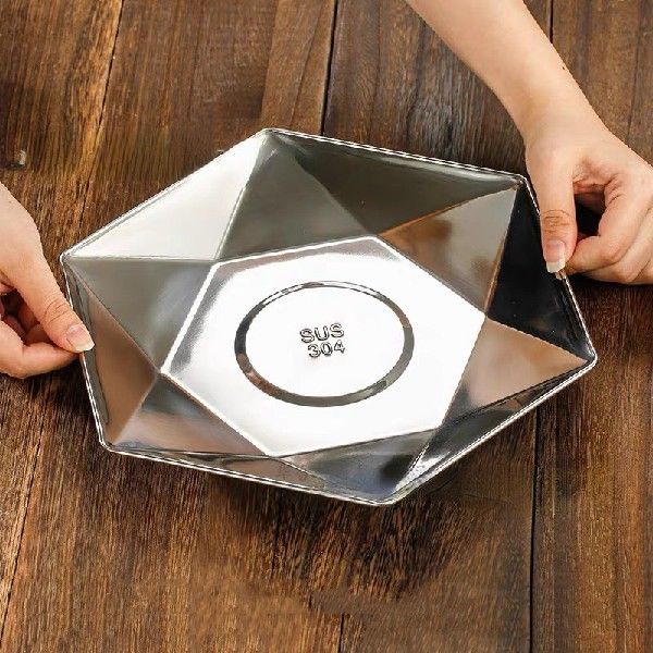 Korean-style 304 stainless steel diamond fruit plate
