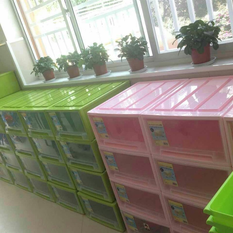 单层抽屉柜塑料收纳柜整理储物箱叠加式组合柜储蓄柜子收纳多功能